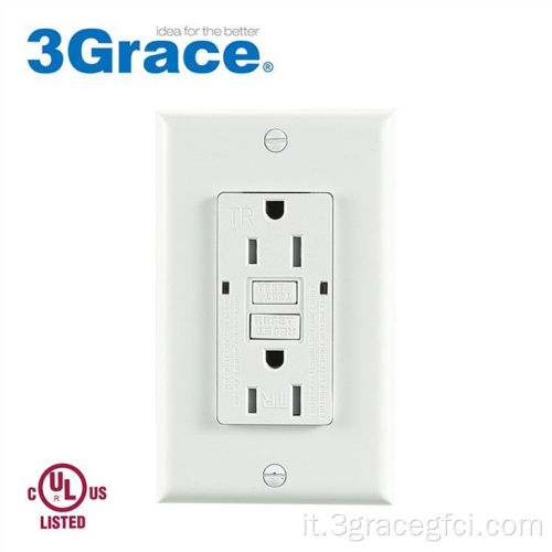 UL 943 GFCI Wall Outlet con autotest 15a